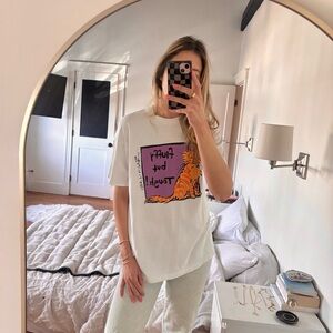 Vintage 90s Cat Graphic Tee “Fluffy but Tough” Fruit of the Loom USA L